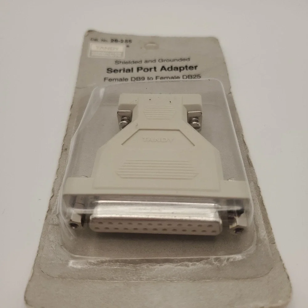 NEW Vintage Tandy DB25‎ to DB9 Grounded Serial Port Adapter Radio Shack